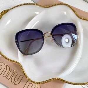 Miu Miu Rimless Glittered Sunglasses